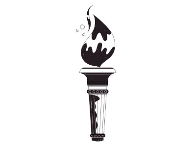 Torch 2d ancient blackwhite fire game greek illustration minimalism olympics torch vector