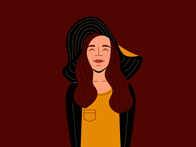 Redhead character flat illustration portrait redhead stylish vector