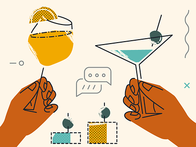 Hello Friday! 2d drinks flat graphics happy hour illustration party vector