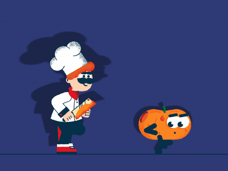 Happy Halloween! 2d 2d animation after effects animated gif animation character chef flat gif halloween illustration motion pumpkin trick or treat vector vector illustration