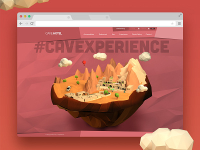 Cave Hotel art direction ui ux web design