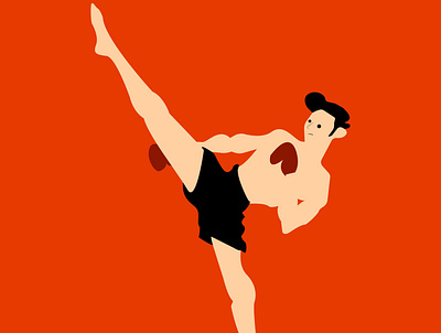 muangthai kick flat animation art design flat graphic design icon illustration illustrator kick modern muangthai red