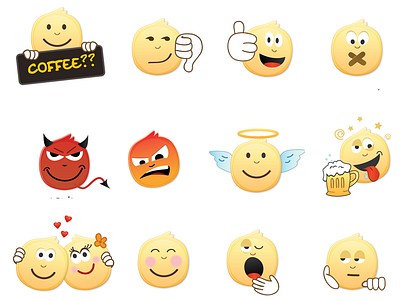 Sticker set character character design chat app emoticons illustration sticker