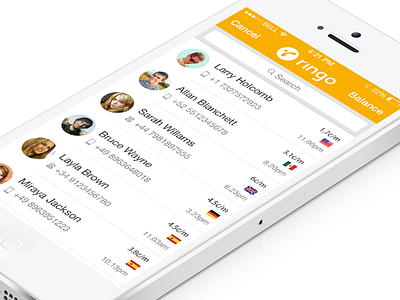 Ringo App1 app calling app ios iphone login mobile orange ringo screen ui ux