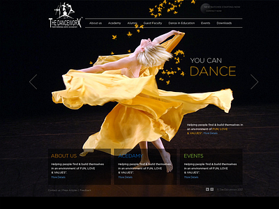 Danceworks colors design graphic design website website design yellow