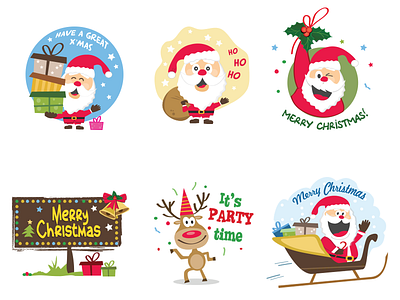 Christmas Stickers android chat app christmas desktop mobile app santa set stickers ui