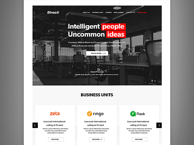 Directi - Website black and white design graphic design landing page ui user interface web website