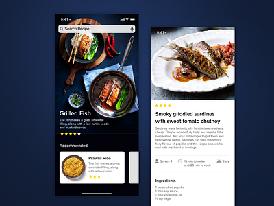 Food Recipe App Concept app design food food and drink foodapp ios iphone 10 iphonex ui user interface