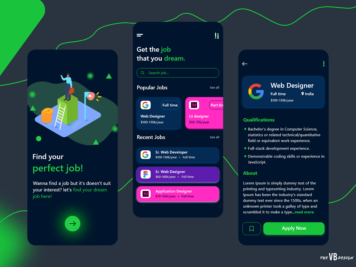 Job App UI designs, themes, templates and downloadable graphic elements ...