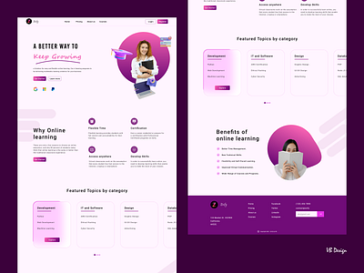 Online Learning WEB UI 3d adobe xd branding design figma graphic design illustration latest ui logo online learning trandy ui uiux ux vbdesign vivek vivek bodarya web ui websiteui