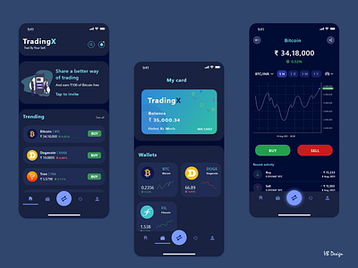 Crypto App UI app ui branding crypto cryptocurrency design latest ui logo nft ui ngt trending ui ui uiux ux website ui