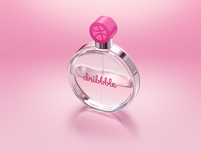 My first debut dribbble first flacon glass illustration light metal perfume pink shot vial