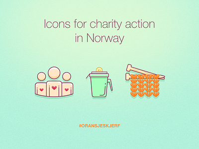Icons for charity action in Norway