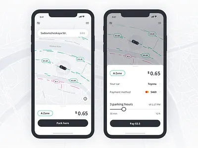 Parking App app application car design dribbble interaction interface ios map markers maps mobile parking parking app ui ux