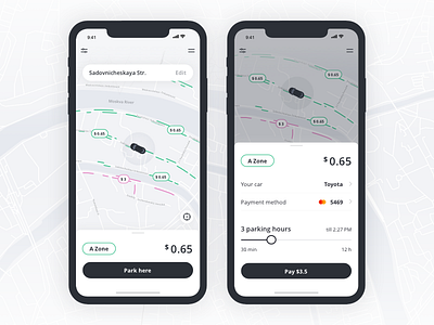 Parking App app application car design dribbble interaction interface ios map markers maps mobile parking parking app ui ux