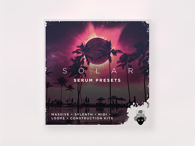 ADSR - Solar Cover album art cover art design digital art eclipse edm electronic music palm tree production synth