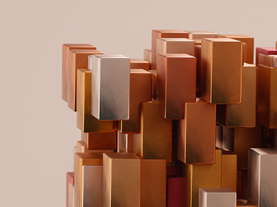 Abstract geometric style frame 3d abstract c4d cinema4d copper design digital art geometric gold graphic design hero image illustration luxury metal minimal realistic render style frame tech texture