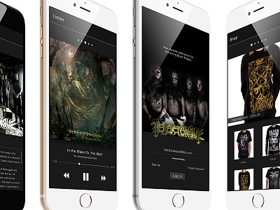 Black Tongue iOS App UI android app death metal deathcore graphic design ios metal mobile music ui ux web