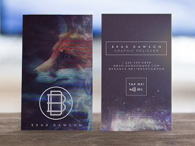 Personal Business Cards art branding business cards design fox glitch identity logo marketing print stationery