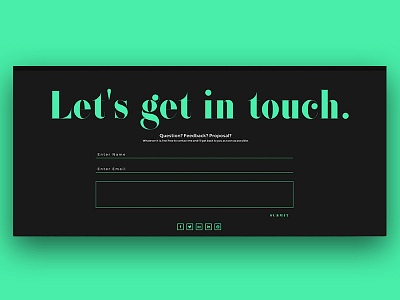 Contact Section - Personal Website contact design form mobile responsive social ui ux web