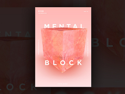Mental Block 3d abstract baugasm brain c4d daily digital art gradient graphic design poster print typography