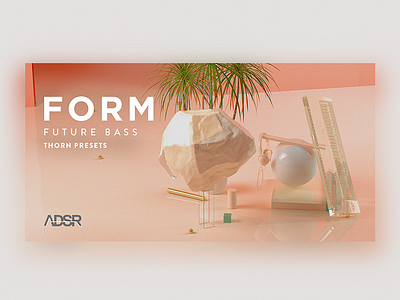 "Form" - Banner 3d abstract artwork cinema4d digital edm future gold graphic design music photoshop pink