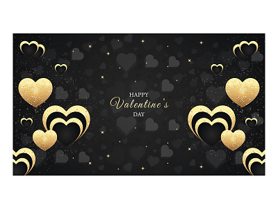 Golden valentine s day background with shiny elements