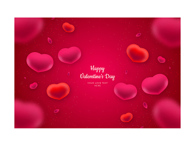 Valentine s day background with realistic heart shape