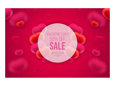 Valentine s day sale poster or banner