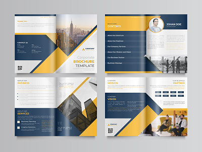 Corporate 08 pages brochure design abstract annual booklet business company corporate cover creative design document illustration layout magazine marketing modern presentation promotion report template vector