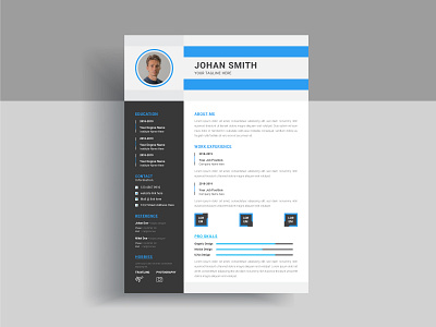 Minimalist CV resume template design