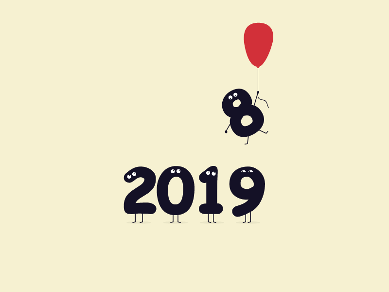 Bye bye 2018 ! 2018 2019 baloon happy new year