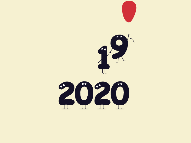 Goodbye 2019 ! baloon design designs flat illustrator motion motion graphic new year vector