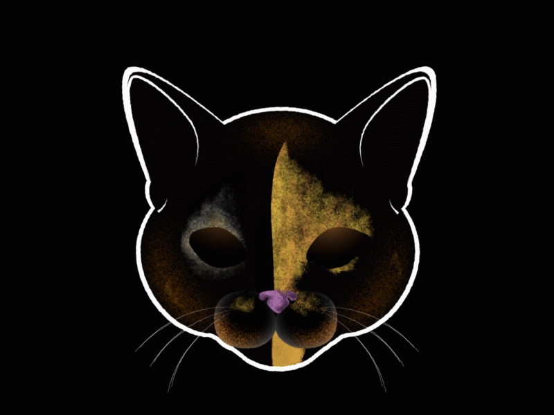 Tortoiseshell 01 aftereffects cat character character design duik duik bassel head illustration logo rig rigging san francisco tortoiseshell vector