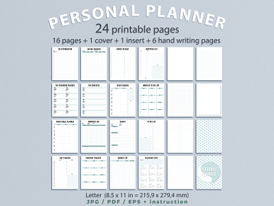 Printable personal planner pages