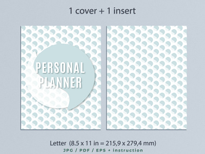 Printable planner insert and planner cover. Pattern. blue and white cover design graphic design insert pattern design personal planner planner planner pages printable planner vector vector design