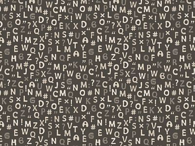 Seamless pattern. Hand-drawn letters. Vector design.