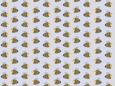 Seamless pattern. Cute bee. Vector design. background bee child cute design doodle graphic design hand drawn illustration insects pattern pattern design small summer vector yellow