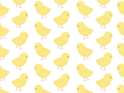 Yellow chick. Seamless pattern design. Vector design.