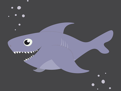 Shark in cartoon style. Vector illustration.