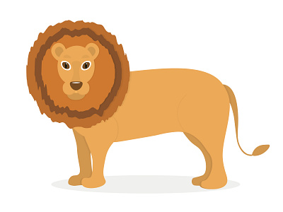 A lion. Animal, character in cartoon style. Vector illustration.