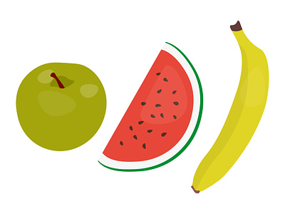 Set of fruits. Vector illustration. Flat design