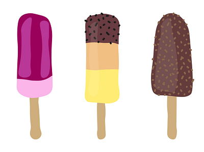 Set of ice cream. Vector illustration. Flat design. stick