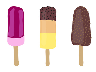 Set of ice cream. Vector illustration. Flat design.