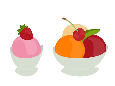Set of ice cream. Vector illustration. Flat design.