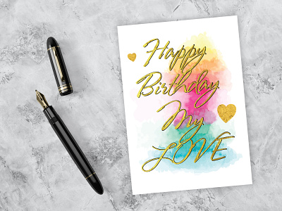 Happy Birthday my love | Greeting card design design for girlfriend graphic design illustration valentines day vector