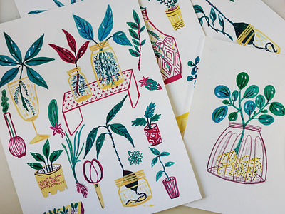 Plant propagation(wip) art drawing gouache hand drawn illustration painting plants seedlings