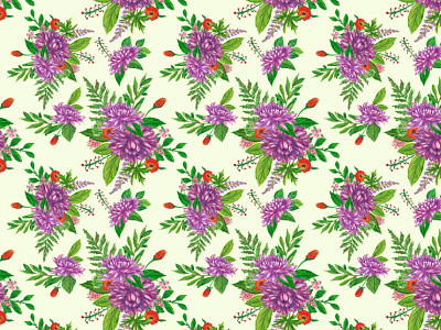 Floral oil crayons seamless pattern drawing fabric floral flower illustration nature ornament painting pattern seamless spring