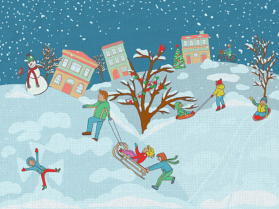 Created with the Illustrated Winter town creation set city illustration snow town winter