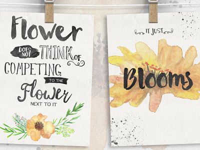 Spring quote with my new hand written fonts collection brush floral font hand drawn typeface typography watercolor